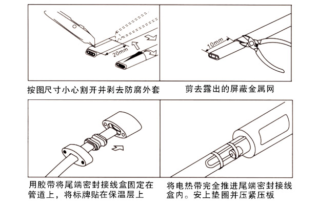FZH防爆終端(尾端)接線盒安裝圖
